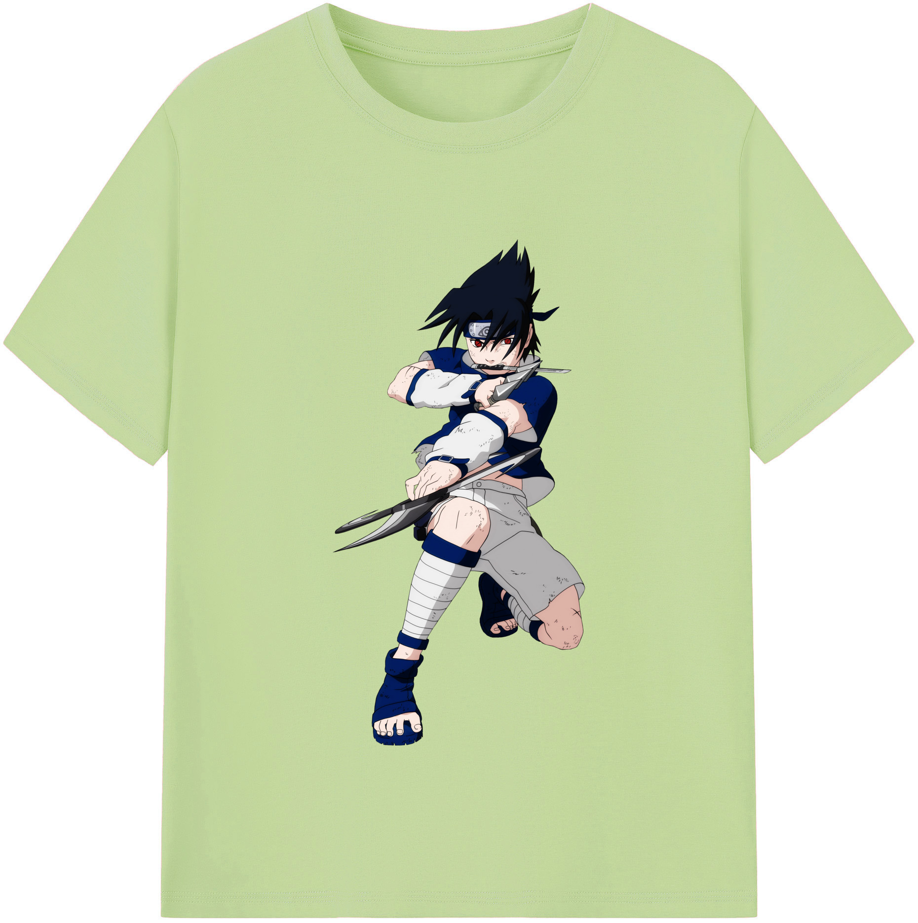 （画像用） NARUTO -ナルト- うちは サスケ Uchiha Sasuke 綿100％半袖Tシャツ（フロントプリント）